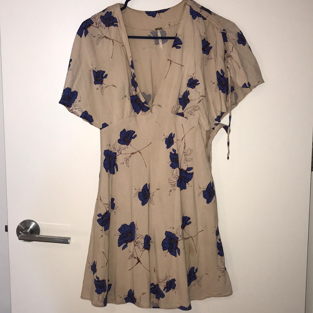 Free people blue and purple floral mini dress